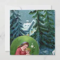 Vintage Christmas Scene Holiday Card