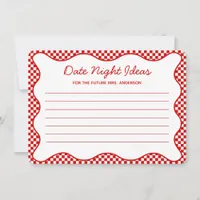 Red That's Amore Bridal Shower Date Night Ideas Note Card
