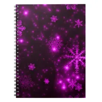 Snowflakes with Purple Background Notebook