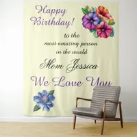 Graceful Floral Birthday Mother Celebration  Tapestry