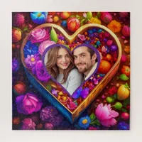 Floral Heart Valentine's Day Photo Jigsaw Puzzle