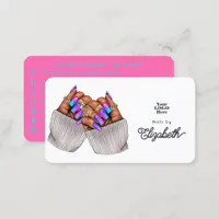 Hot-Pink and Turquoise African American Nail Salon Business Card