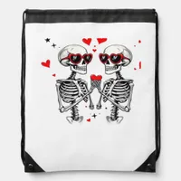 Skeleton Heart Hands Trending Modern Aesthetic Drawstring Bag