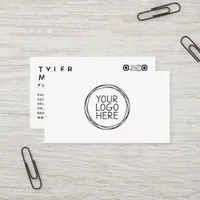 Add Your Logo QR Code Minimalist  Business Card