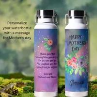 Happy Mother's day Floral Bokeh  Water Bottle