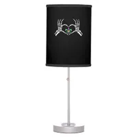Skeleton Hand Heart Mardi Gras Vibrant Expression Table Lamp