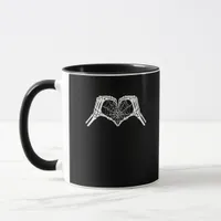 Skeleton Heart Hands Spiderweb Halloween Spooky Wo Mug