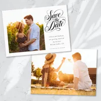 Chic Calligraphy Typography Photo Wedding Save The Date