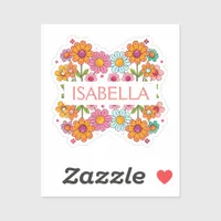 Personalized Colorful Floral  Sticker
