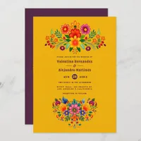 Marigold & Plum Mexican Folk Art Fiesta Wedding Invitation