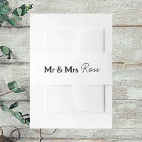 Mr & Mrs Elegant Wedding Invitation Belly Band