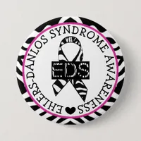 EDS Ehlers-Danlos Syndrome Awareness Pink Button