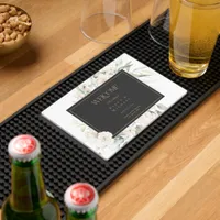 Pearl Blush Floral Elegance Ebony Welcome ID989 Bar Mat