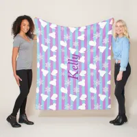 Personalized Purple Blue Snowflakes Mittens  Hats Fleece Blanket