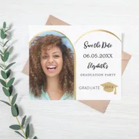 Photo arch gold Graduation Party Save the Date Flyer