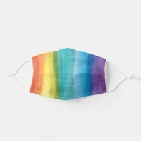 Painted Watercolor Brushstrokes Rainbow Adult Cloth Face Mask