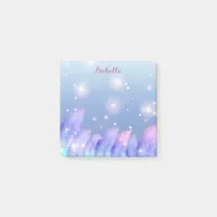 Boho Pastel Purple Pink Feathers Sparkles Custom Post-it Notes