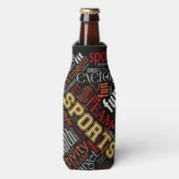 Fitness Word Cloud Red/White ID284 Bottle Cooler