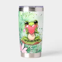 Personalized Chibi Toad in Pink and Green Insulated Tumbler