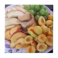 Healthy Snack Fruit Platter Photo Ceramic Tile