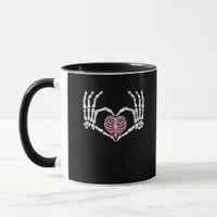 Skeleton Hand Heart Funny Halloween Women Men  Mug