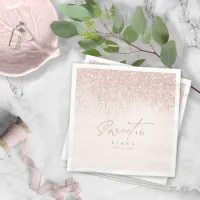 Sparkles Sweet Sixteen Rose Gold ID912 Napkins