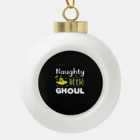 Naughty Little Ghoul Ceramic Ball Christmas Ornament