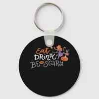 Eat Drink And Be Scary Funny Quote Modern Look Keychain