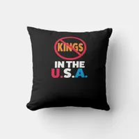 No Kings In The USA Throw Pillow