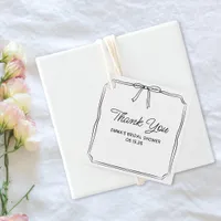 Elegant Coquette Chic Bow Bridal Shower Thank You  Favor Tags