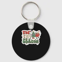 Tis Season Retro Funny Sloth Keychain