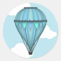 Blue Sky and Clouds Hot Air Balloon Stickers