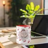 Cherry bow pink photo children mug