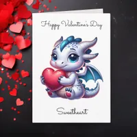 Dragon with Heart Personalized Photo Valentine's  Card