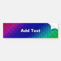 Diag Rainbow Gradient Floral Pattern Blue Green Bumper Sticker