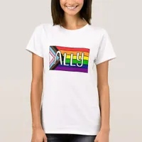 LGBTQIA+ Ally | Rainbow Flag T-Shirt