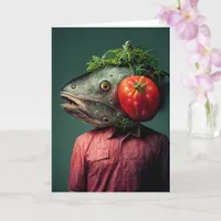 Weird Fishhead Person all occasions Card