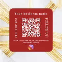 Business name red qr code Instagram Square Sticker