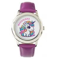 Cute Pastel Color Unicorn Watch with Name