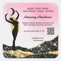 *~* Goddess Ombre Pink Intention Spell AP24 Square Sticker
