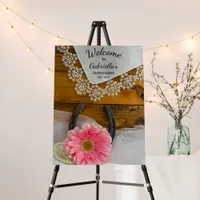 Pink Daisy Horseshoe and Lace Western Quinceañera  Foam Board