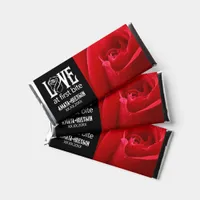 Gothic Red Rose Love at First Bite Wedding Hershey Bar Favors