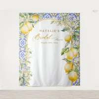 Lemon Mediterranean Bridal Shower Backdrop Photo