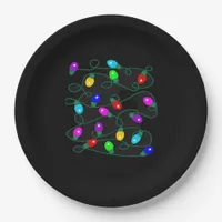 Christmas Lights -Let's Get Lit Lights- Merry & Br Paper Plates