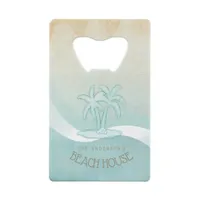 Beach House Palm Trees Aqua ID623 Credit Card Bottle Opener