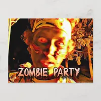 Zombie Apocalypse Halloween Party Invitation Postcard