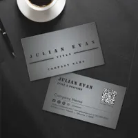 Modern Professional Shiny Black Aluminum Metal  Business Card