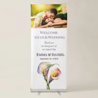Elegant Wedding Watercolor Calla Lilies Romantic  Retractable Banner