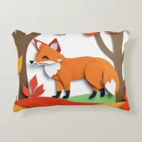 Woodland Fox Autumn Wildlife Animal Picture Cute Accent Pillow