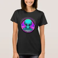 Extra Terrestrial Alien Flying a UFO T-Shirt